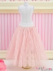 91．【PS-02】Blythe／Pullip Long Tulle Ball Skirt（Dot）# Pink