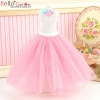 225．【PS-9】Blythe／Pullip Long Tulle Ball Skirt # Pink