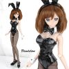 【RAB-05】Dollfie Dream Sexy  PU Leather Bunny Costume（L Chest）#  Black