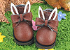 【23-3】B／P Cute Bunny Ears w/Bow Mini Ankle Boots # Brown