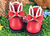 【23-7】B／P Cute Bunny Ears w/Bow Mini Ankle Boots # Red