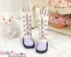 【25-7】B／P Cute Bunny Ears 5 Hole Boots # Violet