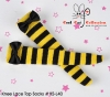 【KS-L40】(B／P) Knee Bow Top Socks # Stripe Black+Yellow