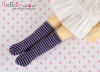 【YM-11】Knee Socks YOSD # Stripe Black + Purple
