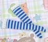 (B／P) Knee Lace Top Socks ( KS-L43 ) Stripe Blue