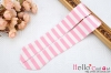 H116．【LL-34】SD／DD Thigh-High Doll Stockings # Striped White+Sweet Pink