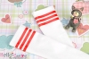 H40．【LT-19】SD／DD Thigh-High Doll Stockings（Student）# White+Red