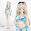 Q32．【SS39】DD Sexy Bikini Swimsuit Set（M～Dy Bust）# Stripe Deep Blue