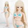 Q93．【SS41】DD Sexy Bikini Swimsuit Set（L／Dy Bust）# Stripe Green Blue