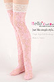 H19．【LL-19】SD／DD Thigh-High Doll Stockings # Rose Net -  Pink