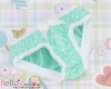H78．【LU01A】Cotton Underwear ( SD／DD ) # Mint Green + White Dot