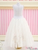 197．【PS-06】Blythe／Pullip Long Tulle Ball Skirt（Dot）# White