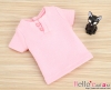 J47．【TD-4】Taeyang Short Sleeves Tee（2-Buttons）# Pink