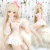 T30．【Vol．YD-59】Sexy Halter Lace Lingerie Set（Dy）# White+Pink