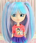 【HT-02C】8.0~9.5" HP Wigs w／Hair Pin（Multicolored）# Violet+Blue+Pink