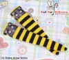 【KS-P08】B／P Knee Printing Socks（Cats） # Stripe B+Yellow