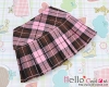 S02．【Das-02N】SD／DD Accordion Mini Short Skirt # Stripe Pink+ Brown