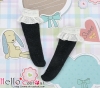 【KS-D02】（Blythe／Lati Yellow）Blythe Lace Top Below Knee Socks # Black