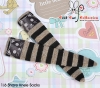 【KS-P06】B／P Knee Printing Socks（Cats） # Stripe B+Brown