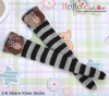 【KS-P15】B／P Knee Printing Socks（Bear） # Stripe B+Grey