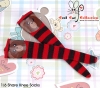 【KS-P25】B／P Knee Printing Socks（Bear） # Stripe B+Red