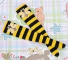 【KS-P26】B／P Knee Printing Socks（Bee）# Stripe B+Yellow