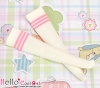 【KS-P33】B／P Knee Printing Socks（Student）# White+Pink