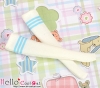 【KS-P34】B／P Knee Printing Socks（Student）# White+Blue