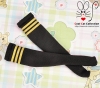 【KS-P43】B／P Knee Printing Socks（Student）# Black+Yellow